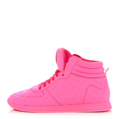 Fendi X NICKI MINAJ Lycra Macro FF Embossed Prints On High Top Sneakers 39 Pink 1 of 8
