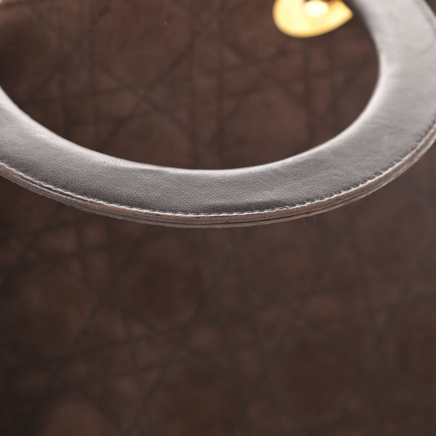 Suede Cannage Medium Lady Dior Brown