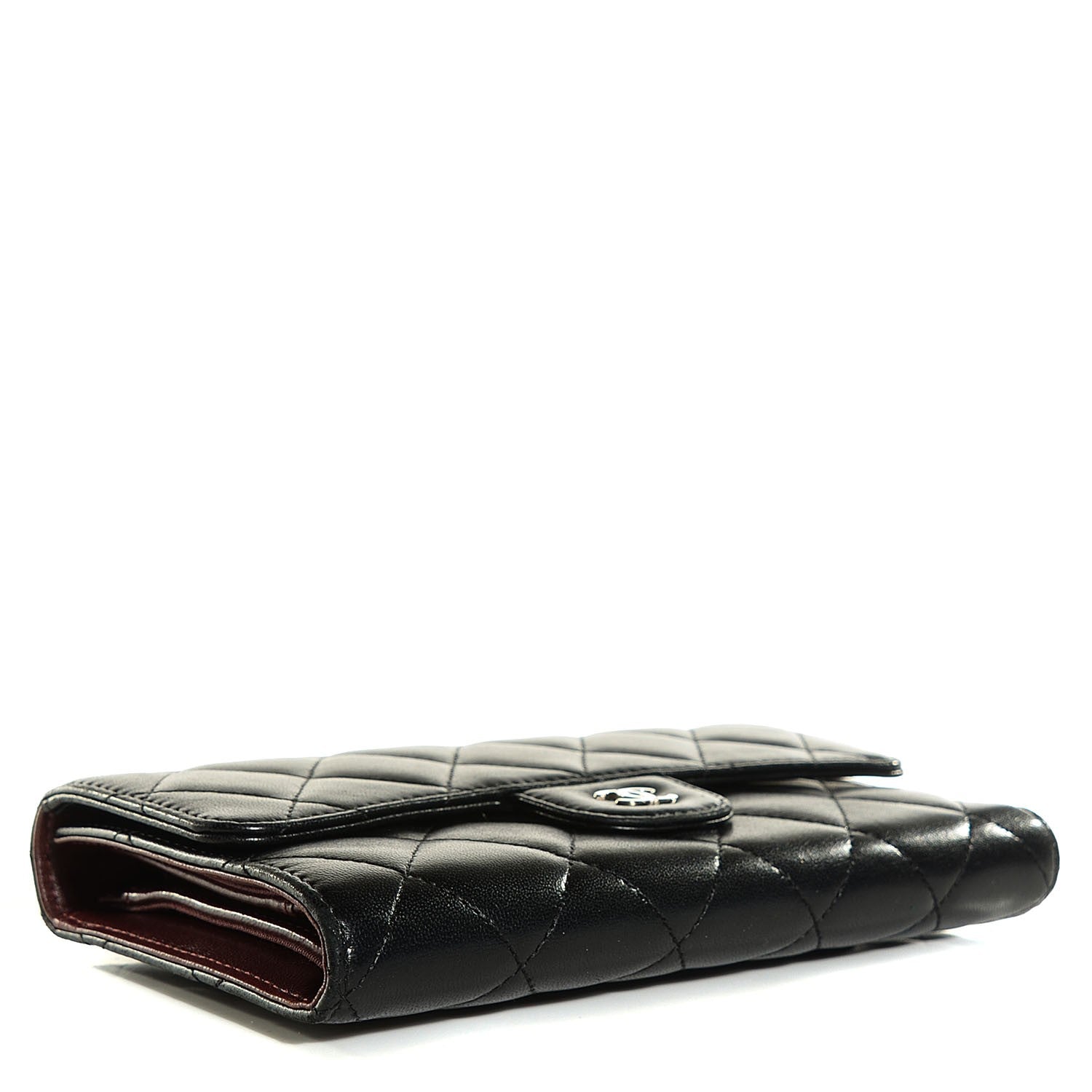 Chanel Lambskin Quilted Large Flap Wallet Black 4 of 9