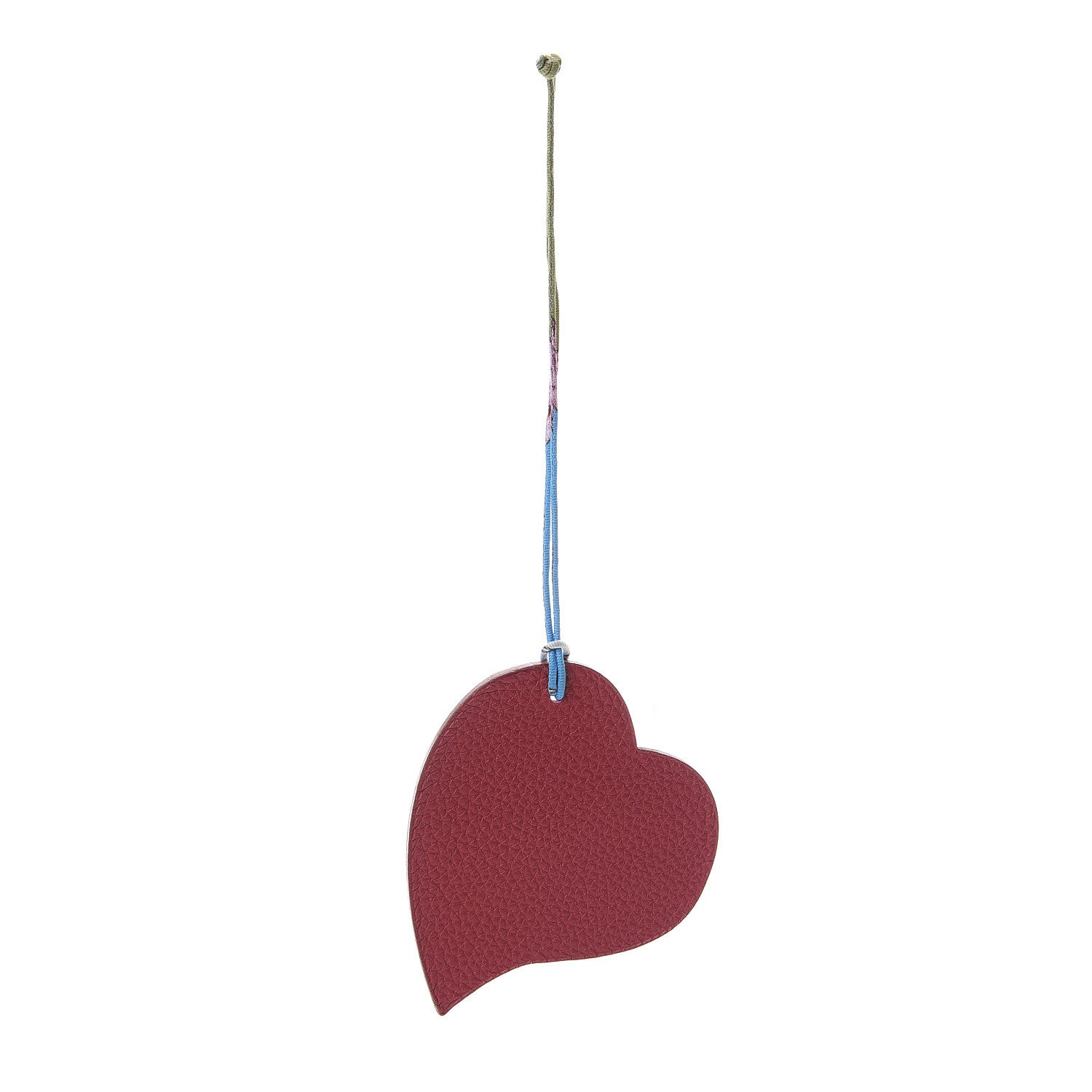 Hermes Togo Epsom Petit H Heart Bag Charm Rubis Pink 1 of 3