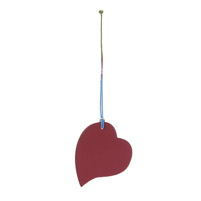 Hermes Togo Epsom Petit H Heart Bag Charm Rubis Pink 1 of 3