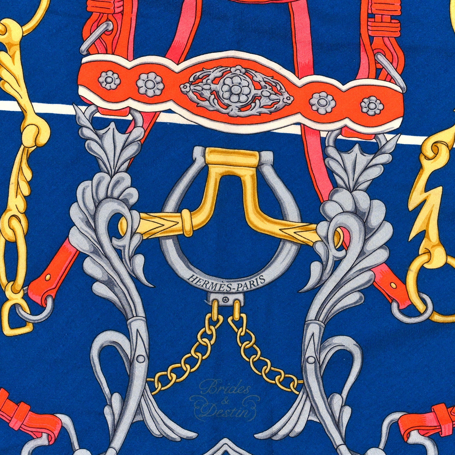 Hermes Cashmere Silk Brides Et Destin Triangle Scarf 2 of 3