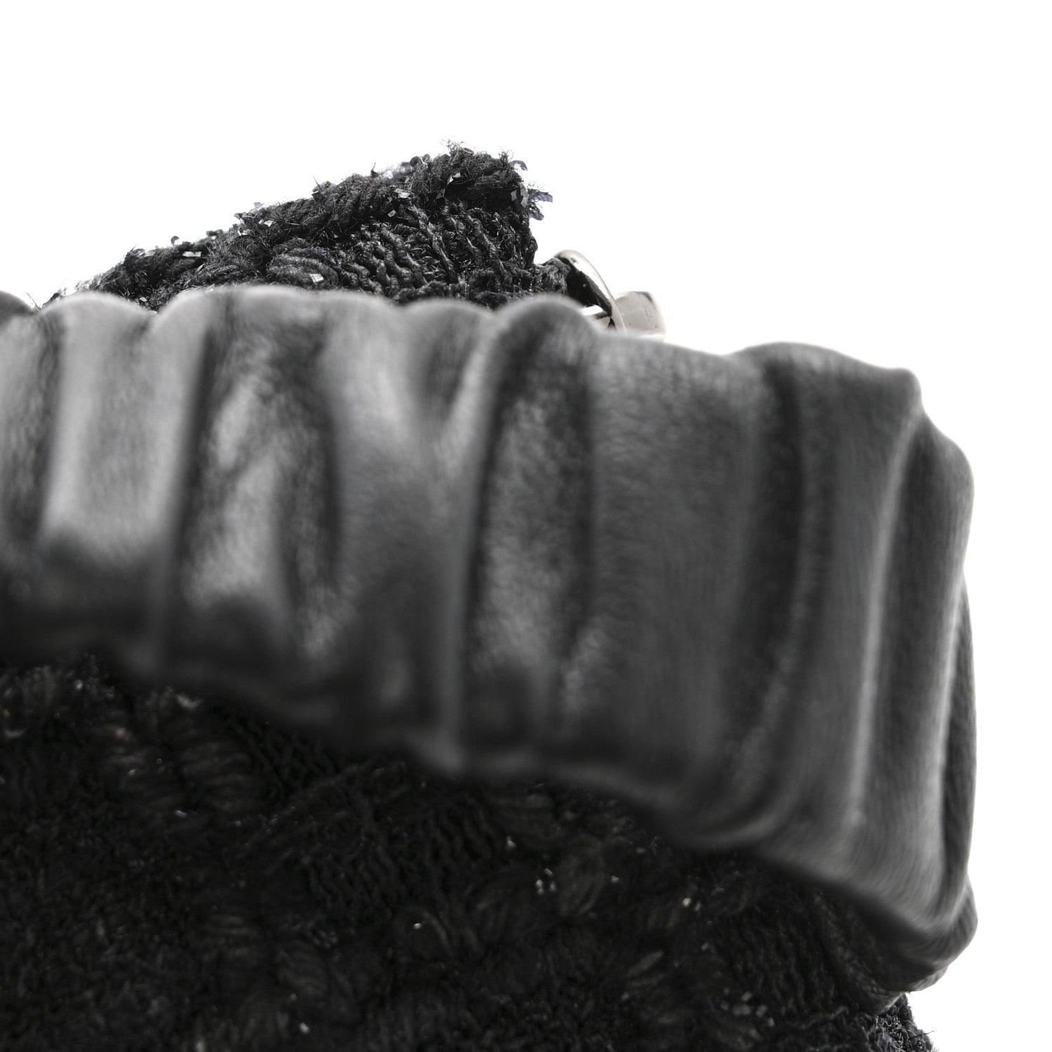 Chanel Tweed Lambskin Quilted Arm Coin Purse Black 9 of 10