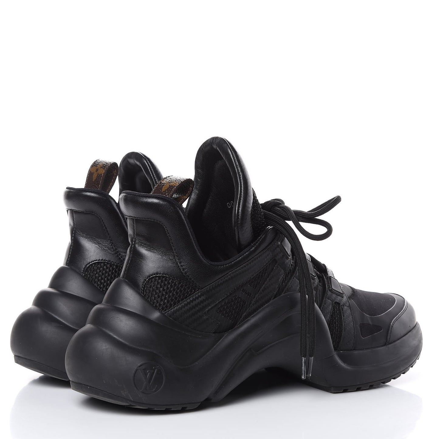 Calfskin Technical Nylon LV Archlight Sneakers 40 Black