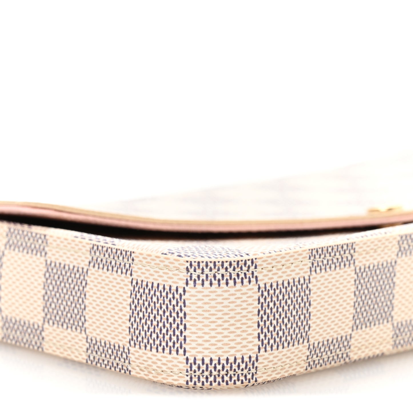 Damier Azur Pochette Felicie Chain Wallet Rose Ballerine