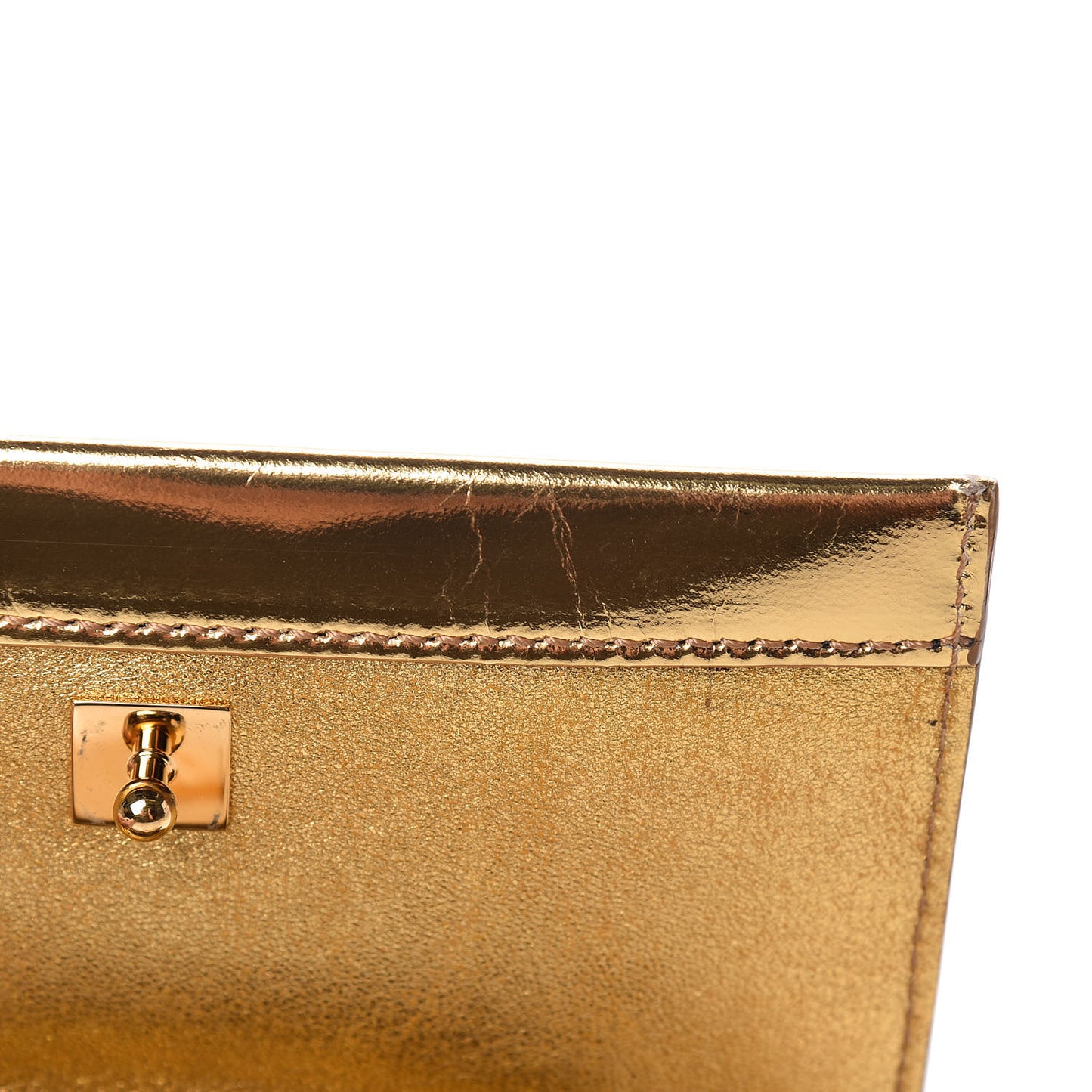 Metallic Calfskin Icon Disco Bag Gold