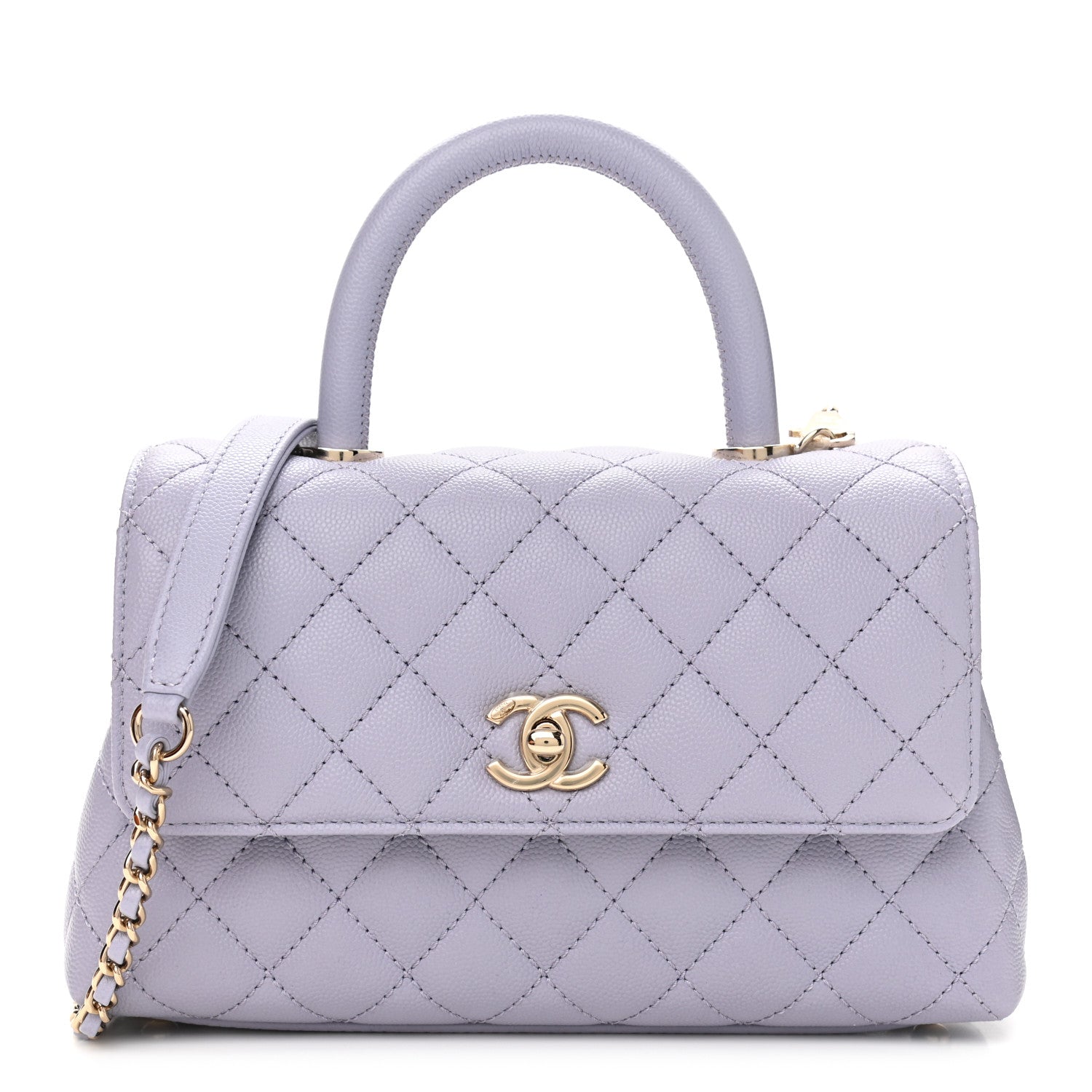Chanel Caviar Quilted Mini Coco Handle Flap Light Purple 1 of 10