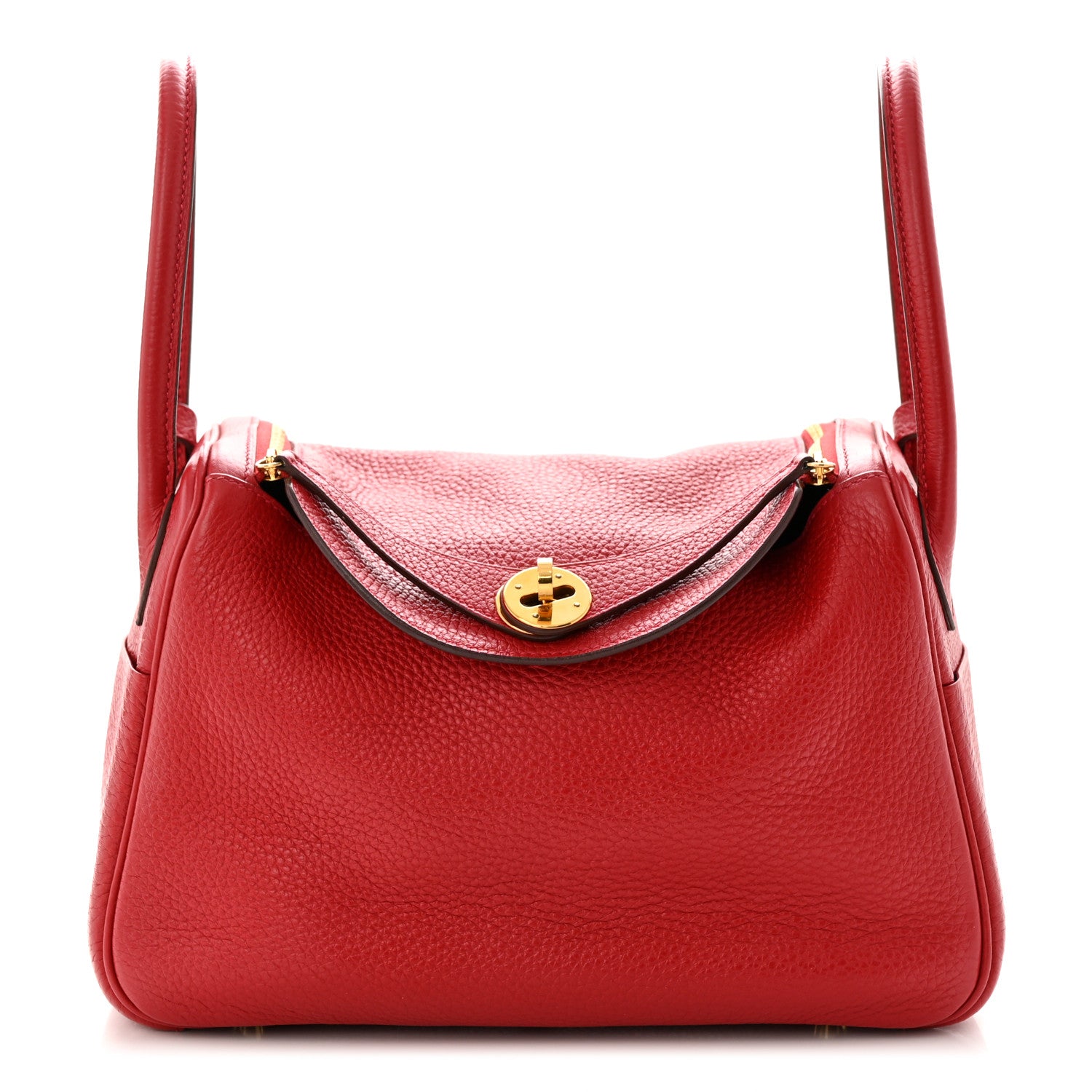 Hermes Taurillon Clemence Lindy 26 Rouge Casaque 1 of 10
