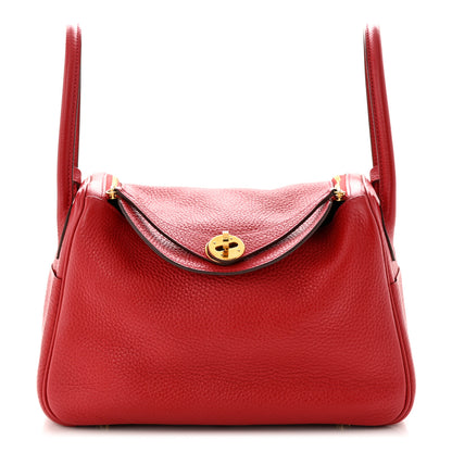 Hermes Taurillon Clemence Lindy 26 Rouge Casaque 1 of 10