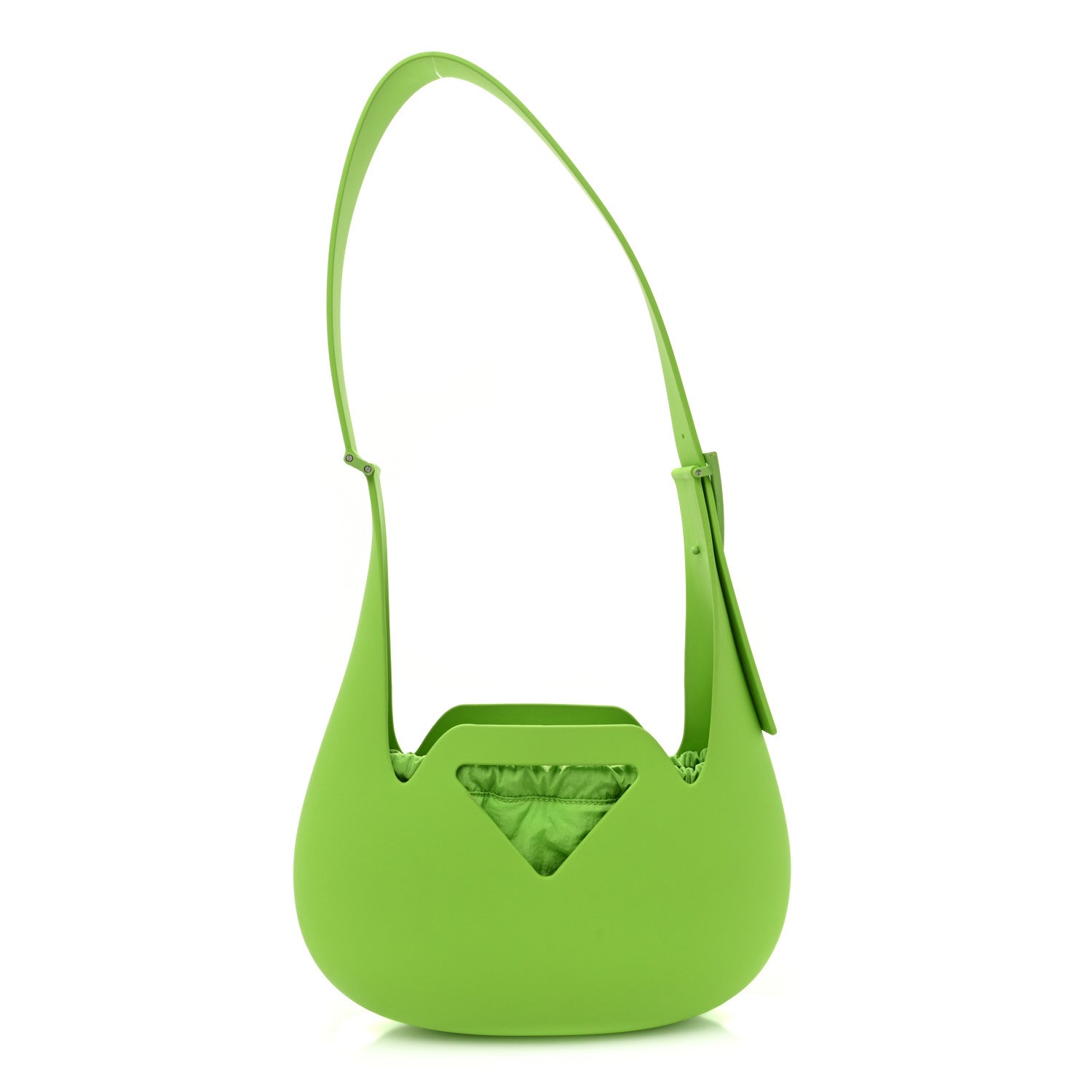 Bottega Veneta Rubberized Canvas Punch Tote Acid Green 1 of 10