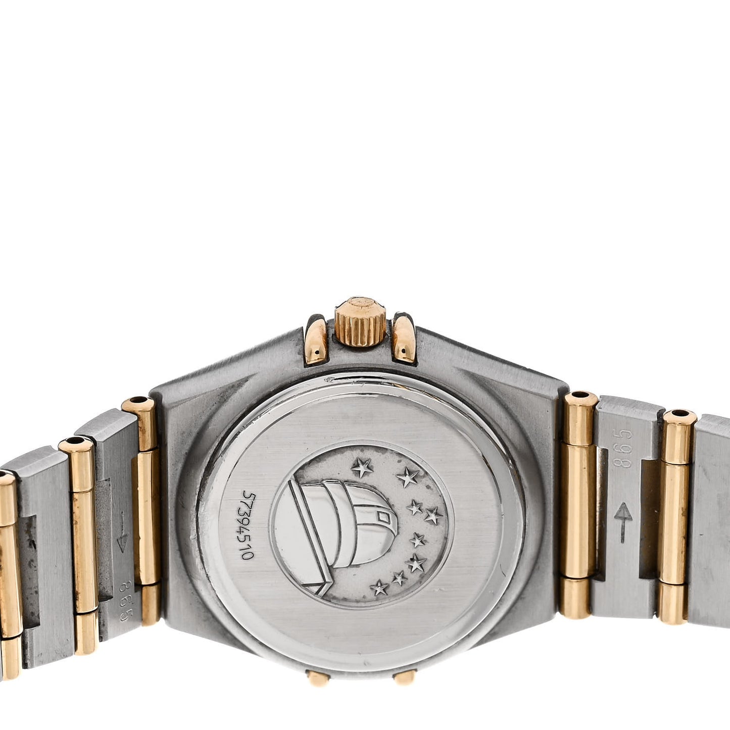 Stainless Steel 18K Yellow Gold Diamond Bezel 22mm Constellation Quartz Watch Champagne 1267.15.00