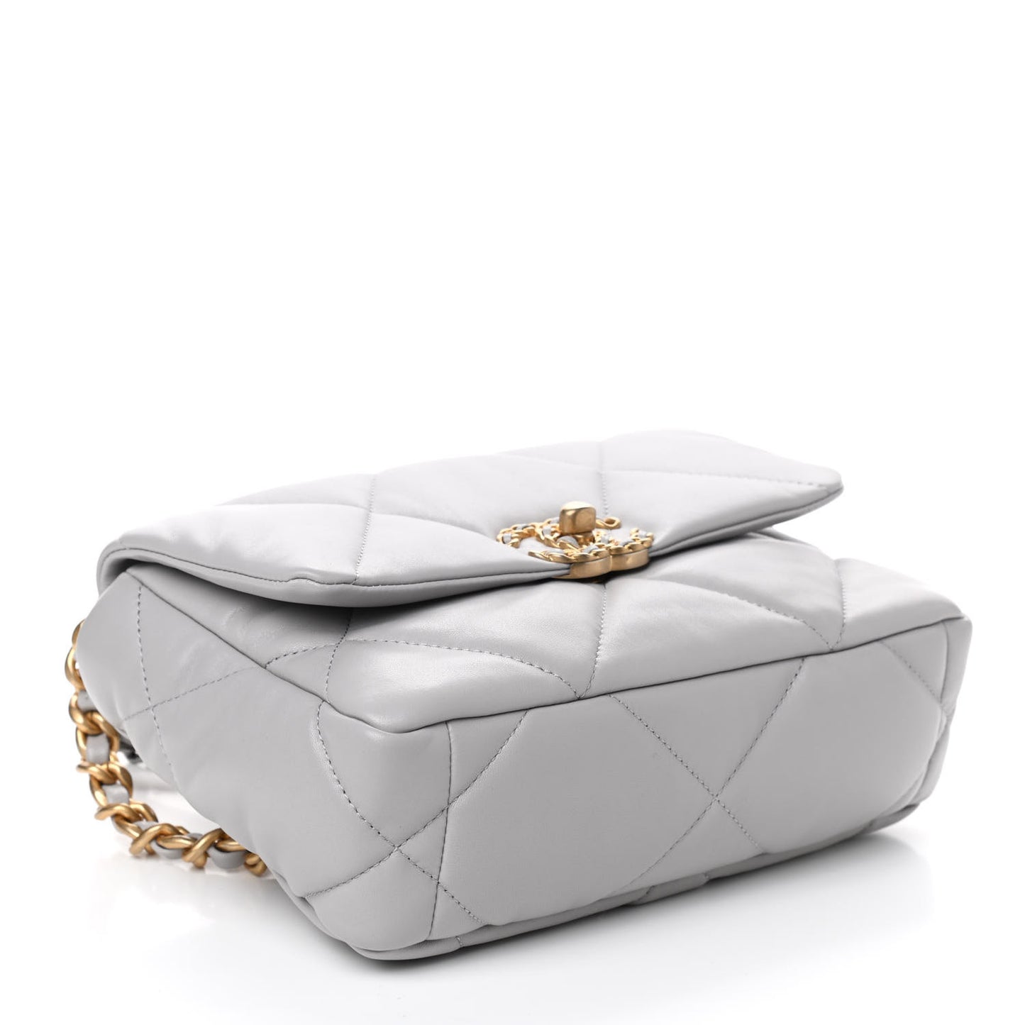 Lambskin Quilted Medium Chanel 19 Flap Grey