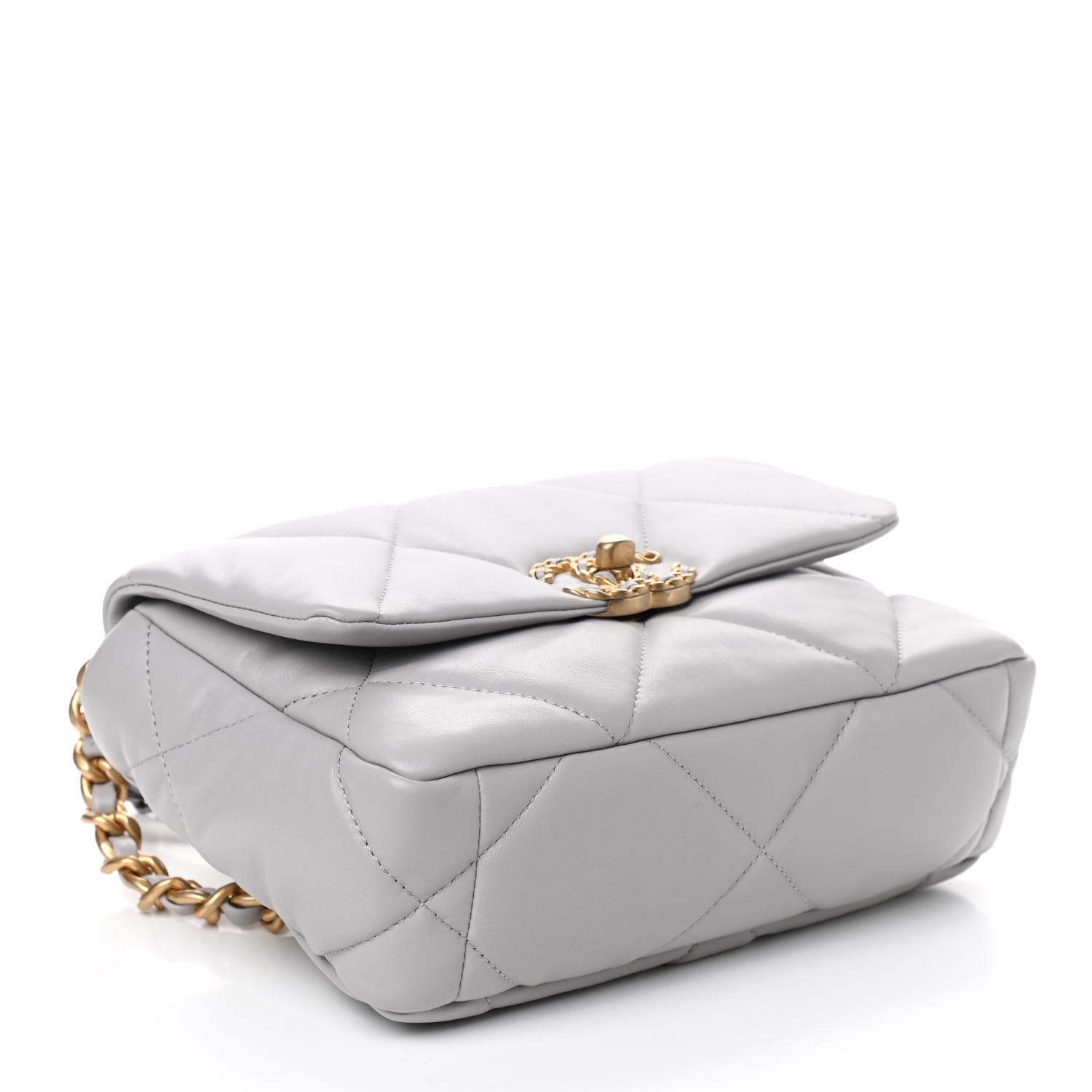 Chanel Lambskin Quilted Medium Chanel 19 Flap Grey 4 of 11