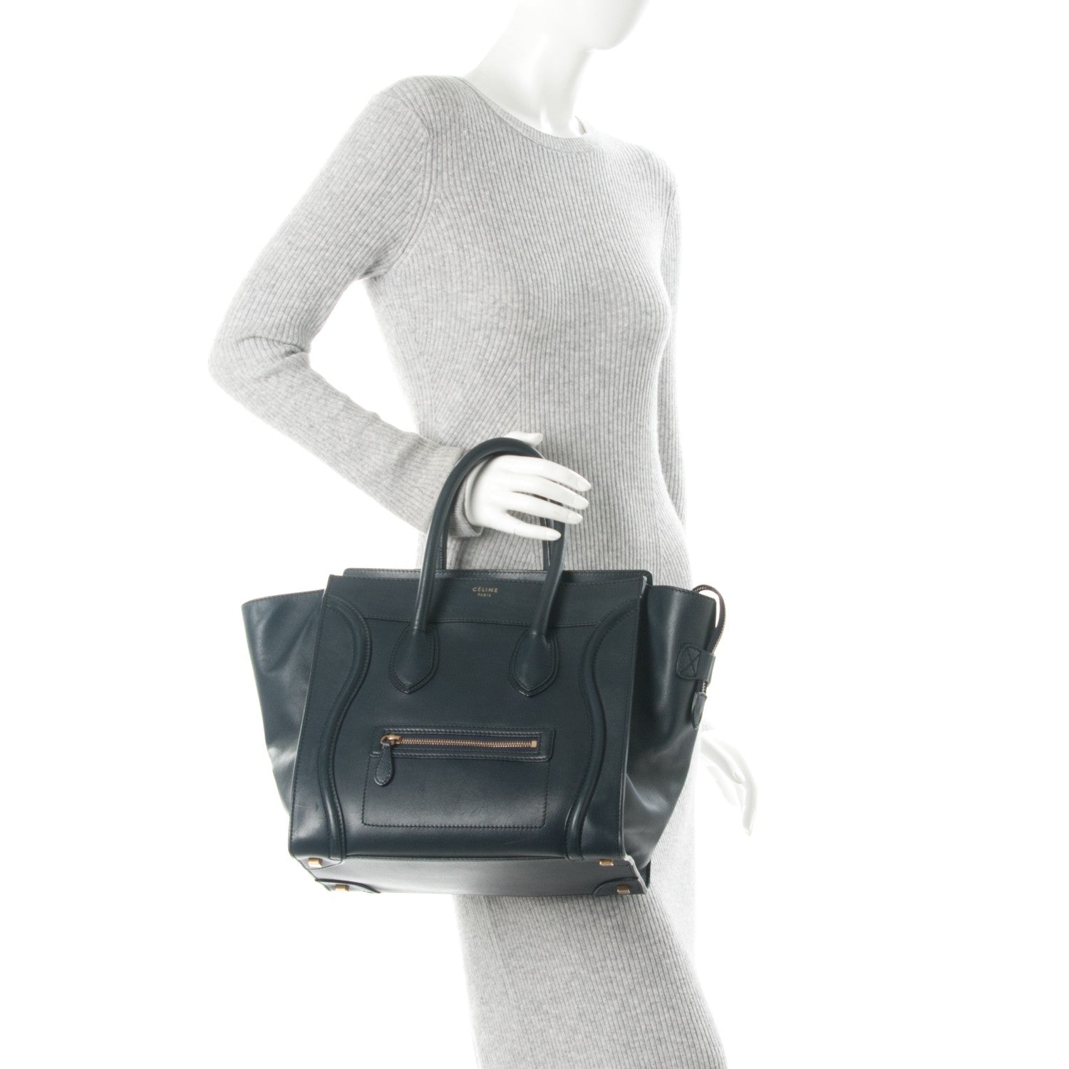 Celine Smooth Calfskin Mini Luggage Navy 2 of 11