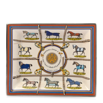 Hermes Porcelain Couvertures Et Tenues De Jour Change Tray 1 of 7