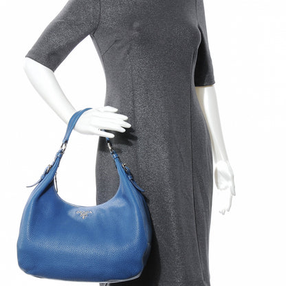 Prada Vitello Daino Hobo Cobalto 2 of 9
