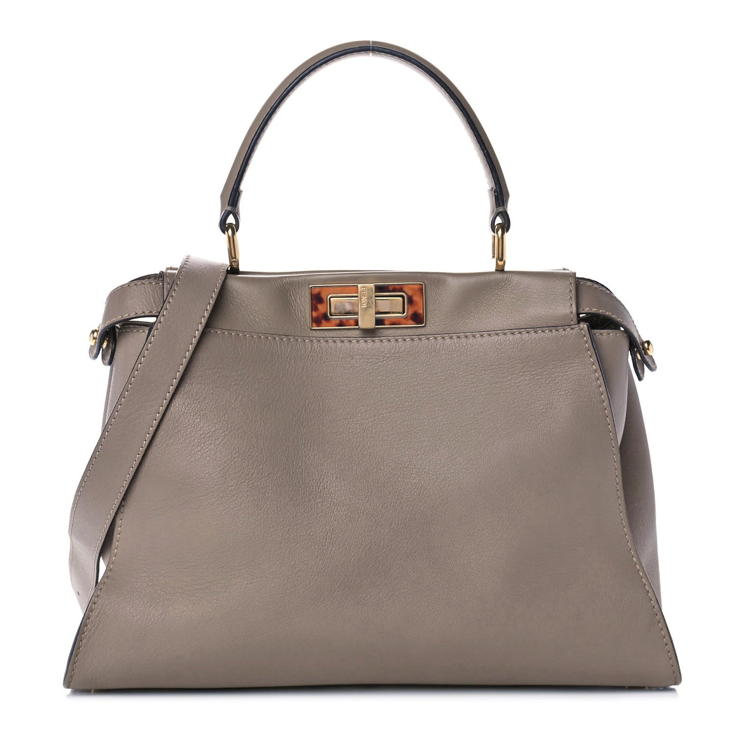 Vitello Seta Plexiglass Tortoise Medium Peekaboo Iconic Satchel Tortora
