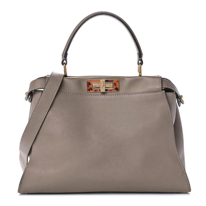 Fendi Vitello Seta Plexiglass Tortoise Medium Peekaboo Iconic Satchel Tortora 1 of 15