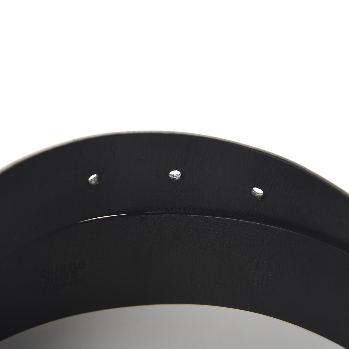 Calfskin CC Chain Belt 75 30 Black