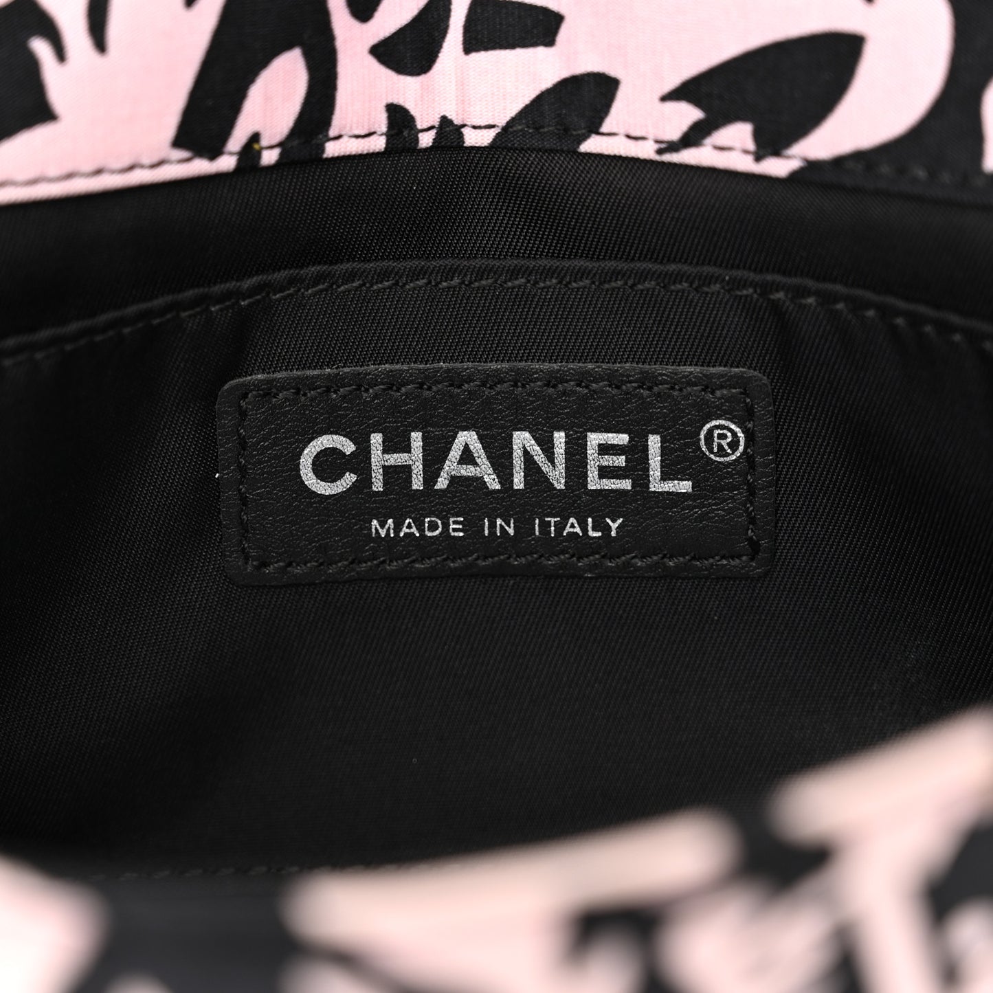 Printed Fabric Mini Rectangular Flap Black Pink