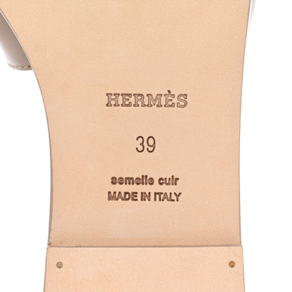 Hermes Box Calfskin Oran Sandals 39 Beige Mastic 6 of 8