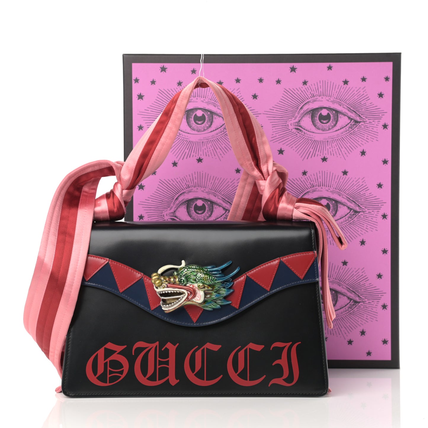 Calfskin Naga Dragon Small Shoulder Bag Black
