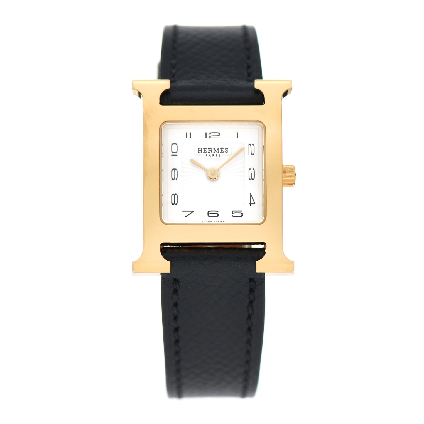 Stainless Steel Epsom 21mm Heure H Hour Quartz Watch Noir