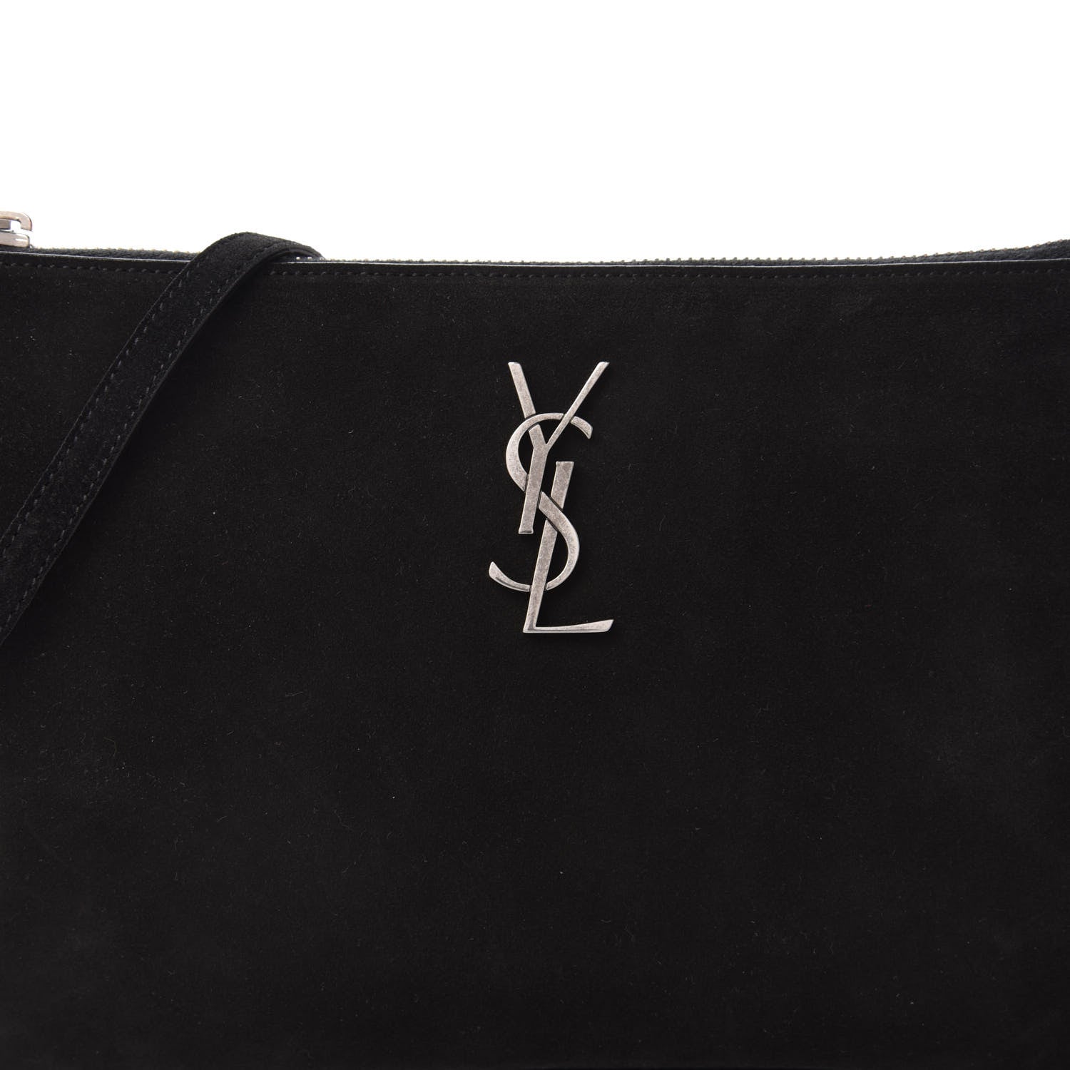 Saint Laurent Suede Calfskin Small Fringe Crossbody Bag Black 10 of 10