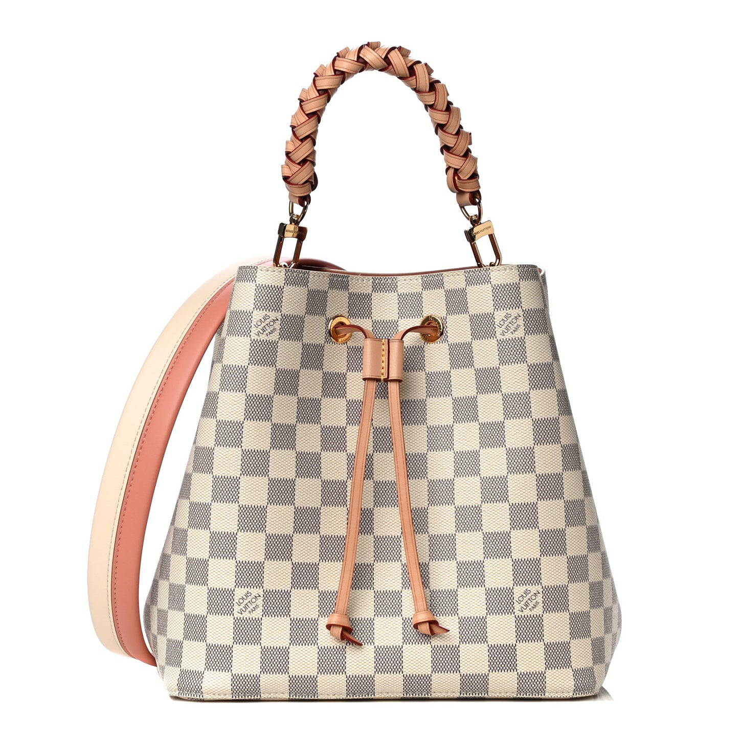 Damier Azur Braided Neonoe MM Peach Cream