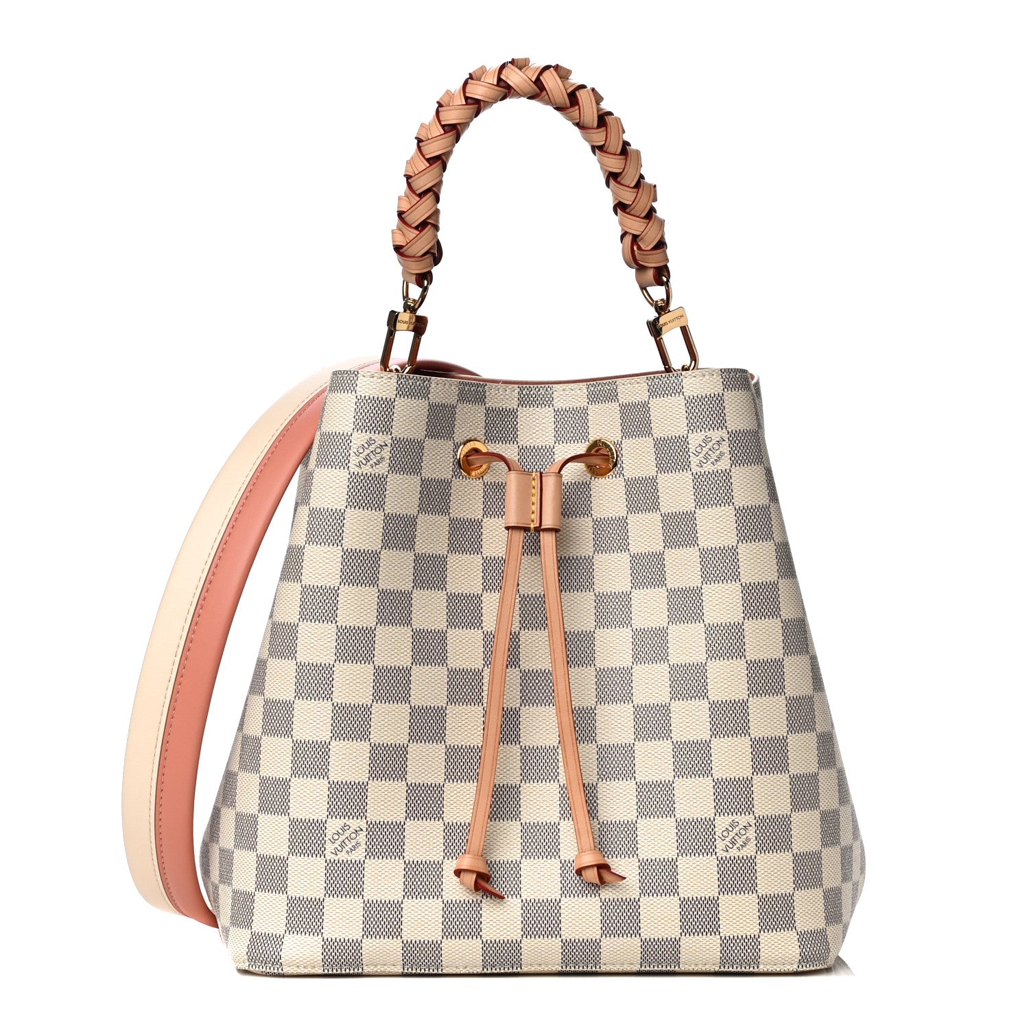 Louis Vuitton Damier Azur Braided Neonoe MM Peach Cream 1 of 12