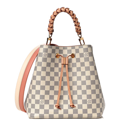 Louis Vuitton Damier Azur Braided Neonoe MM Peach Cream 1 of 12