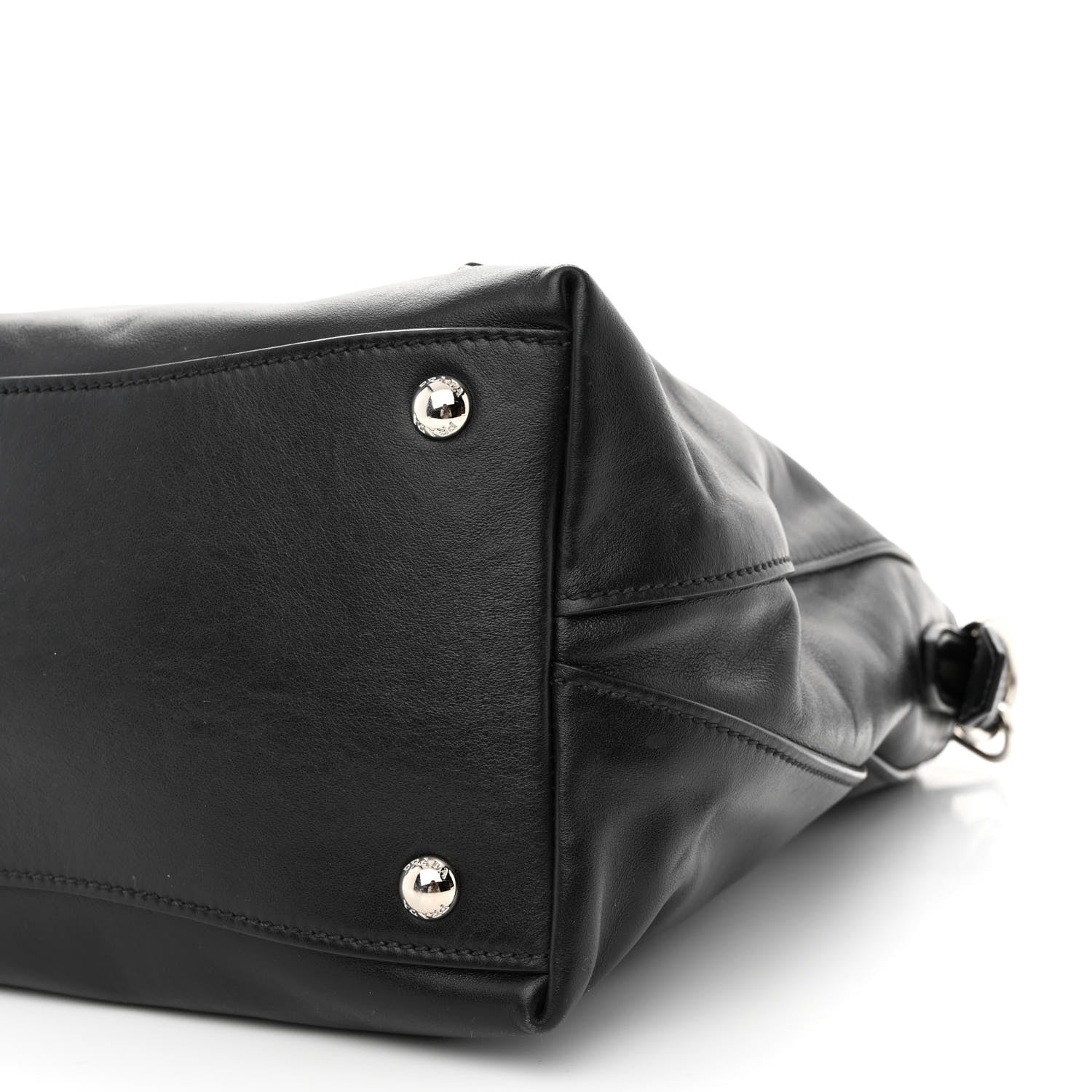 Prada Soft Calf Side Zip Hobo Black 12 of 15