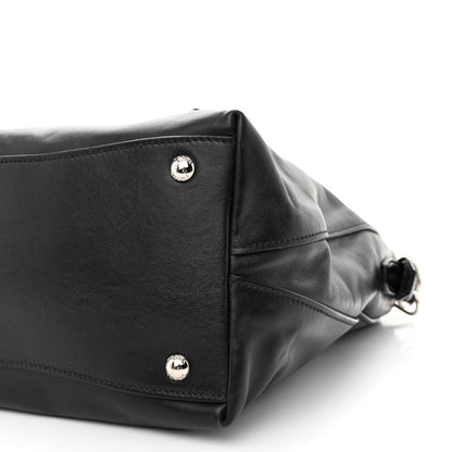 Prada Soft Calf Side Zip Hobo Black 12 of 15