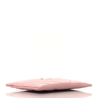 Chanel Lambskin Chevron Quilted Card Holder Light Pink 3 of 10