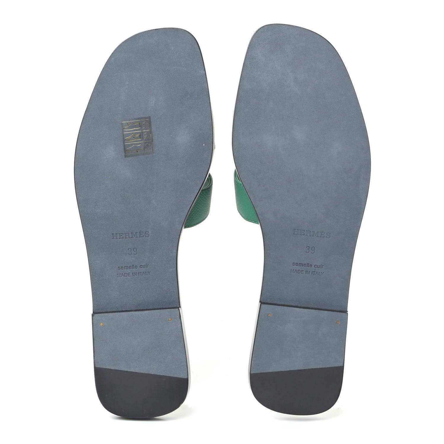 Hermes Epsom Oran Sandals 39 Vert Emeraude 4 of 5