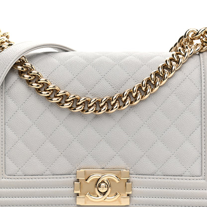 Chanel Caviar Quilted Medium Boy Flap Light Grey 7 of 11