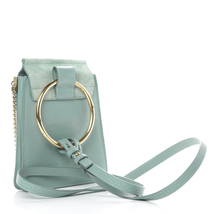 Chloe Suede Calfskin Mini Faye Bracelet Bag Cloudy Blue 3 of 13