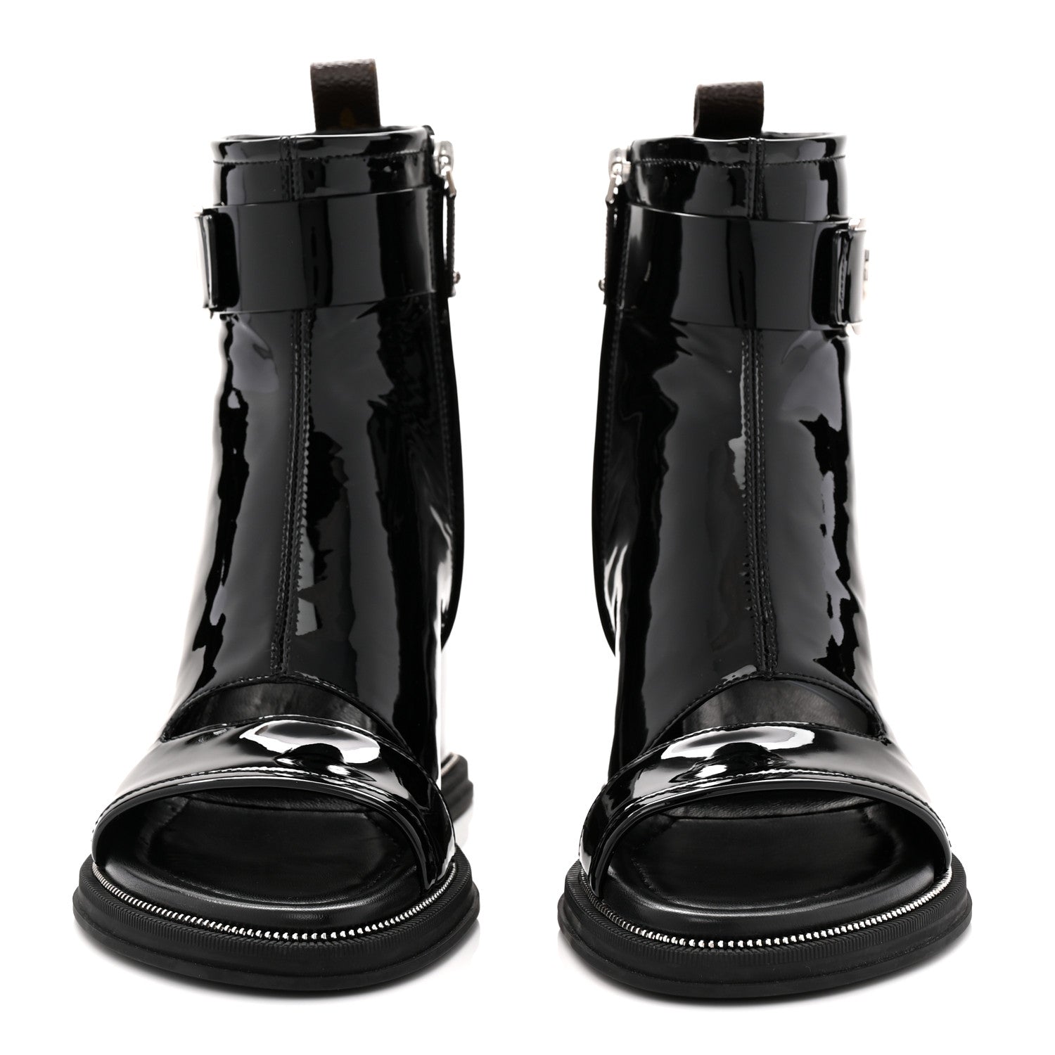 Louis Vuitton Patent Calfskin Moonlight Boots 37 Black 2 of 9
