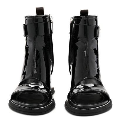Louis Vuitton Patent Calfskin Moonlight Boots 37 Black 2 of 9