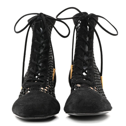 Christian Dior Suede Laminated Resille Naughtily-D 30mm Ankle Boots 36 Black Gold 2 of 13