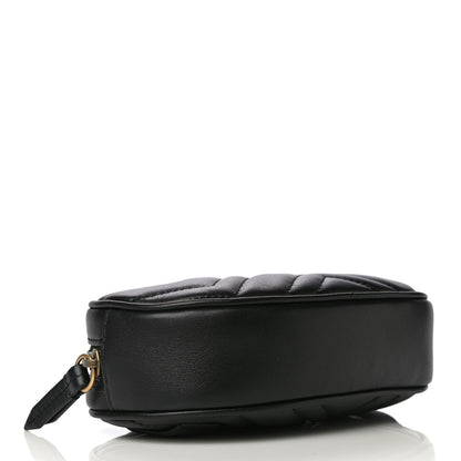 Gucci Calfskin Matelasse GG Marmont Belt Bag 75 30 Black 4 of 15