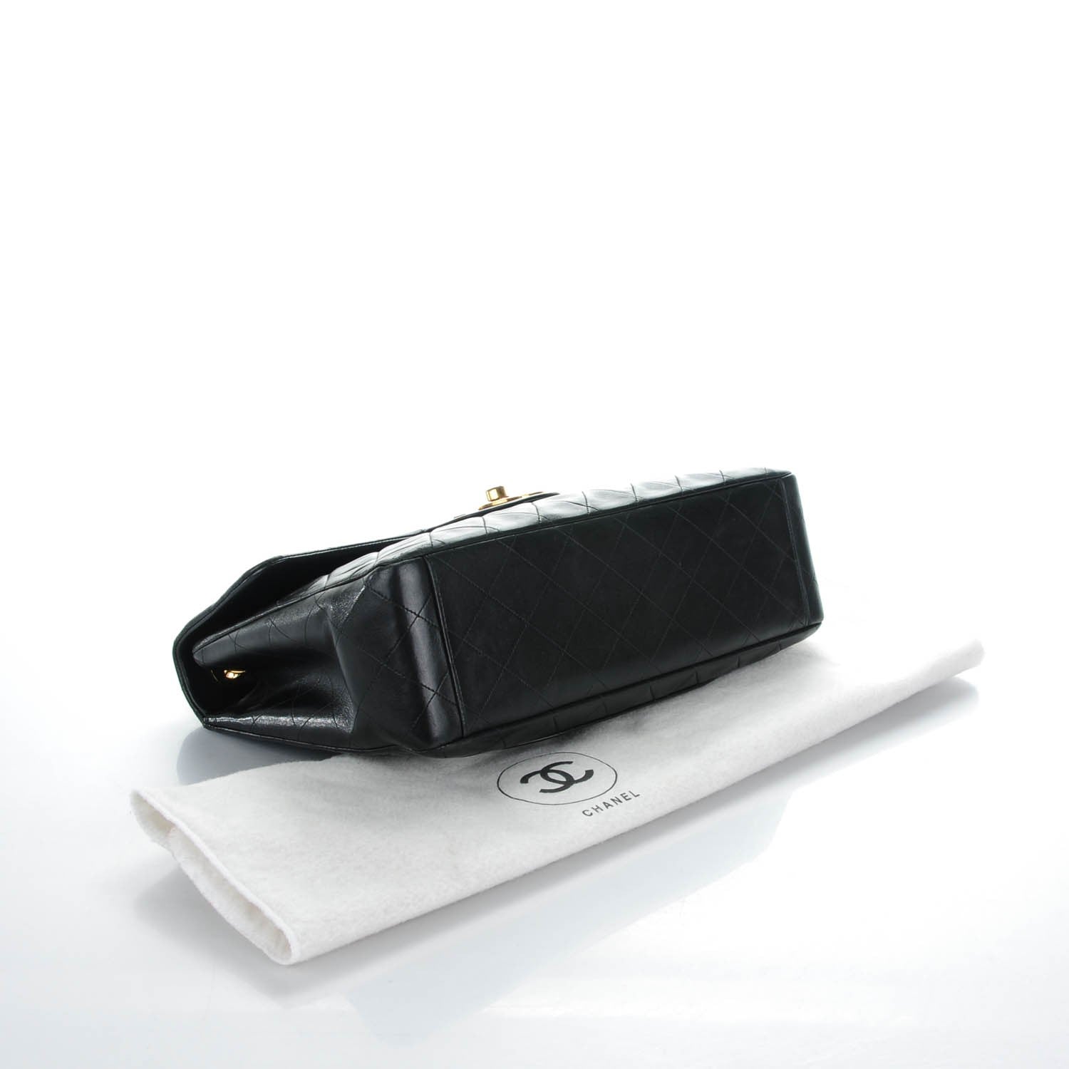 Chanel Lambskin Quilted XL Jumbo Single Flap Black 4 of 10