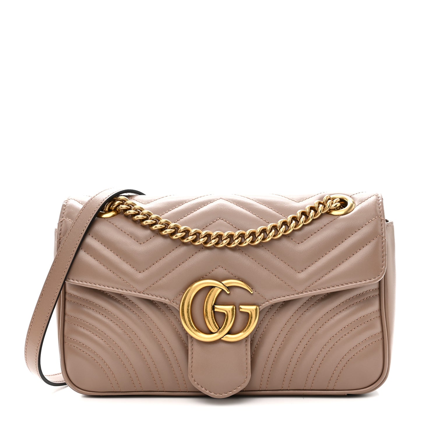 Calfskin Matelasse Small GG Marmont Shoulder Bag Porcelain Rose