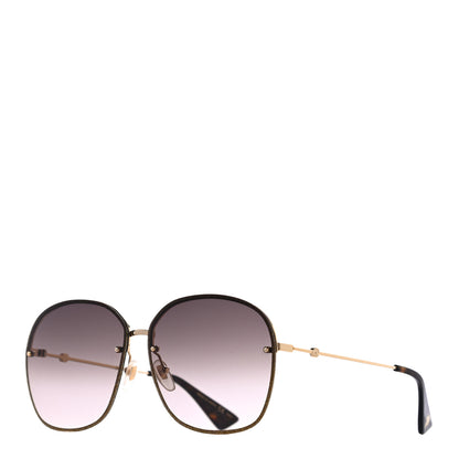 Gucci Square Frame Sunglasses GG0228S Gold 1 of 7