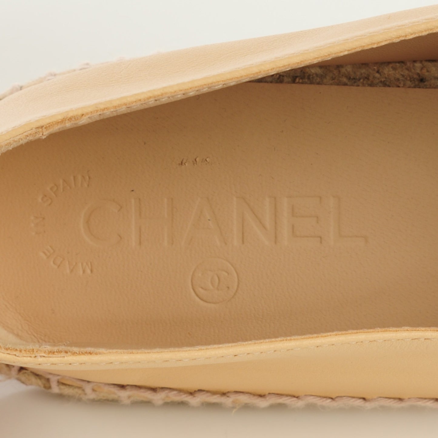 Lambskin CC Espadrilles 43 Beige Black
