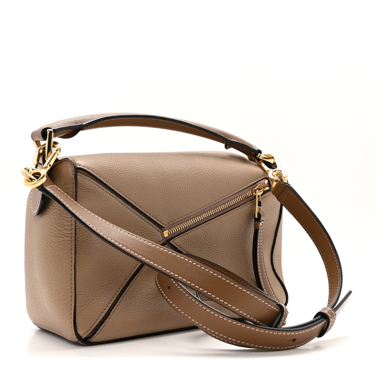 Grained Calfskin Small Puzzle Bag Sand Mink
