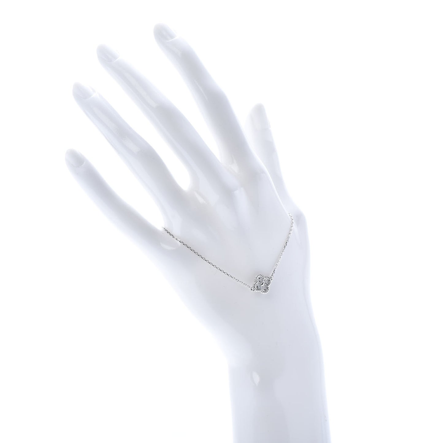 18K White Gold Diamond Sweet Alhambra Bracelet