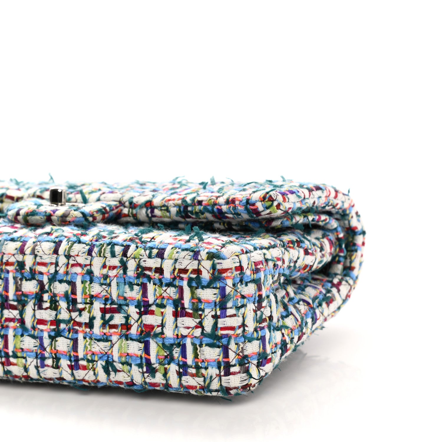 Chanel Tweed Quilted Medium Double Flap Multicolor 19 of 19