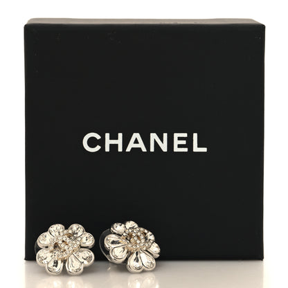 Chanel Metal Crystal CC Clover Heart Earrings Silver Gold 5 of 5