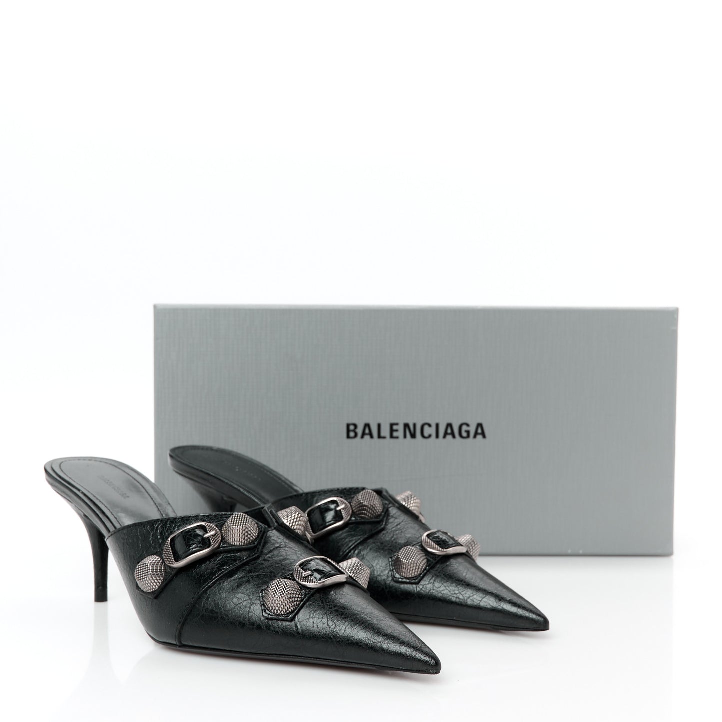 Agneau Arena Cagole 70mm Mules 36 Black